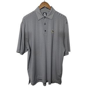 FJ Black and White Stripped Short Sleeve Polo Size L